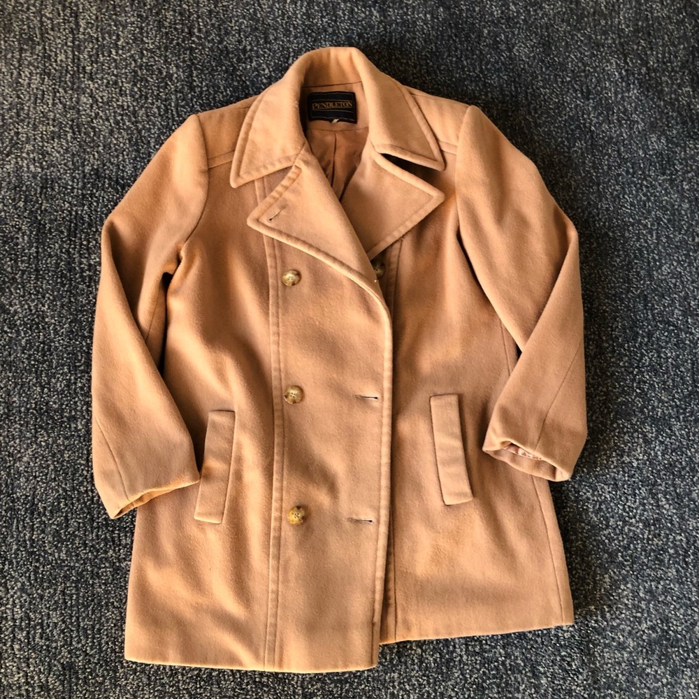 Pendleton camel colored wool pea coat